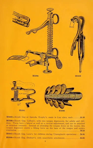 Instrumentos Cirúrgicos Século Xix Partir Catálogo — Fotografia de Stock