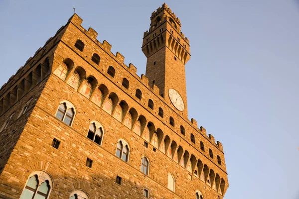 Vue Angle Bas Palazzo Vecchio Florence Italie — Photo
