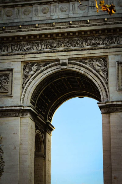 Tiro Vertical Arco Triunfo Paris França — Fotografia de Stock