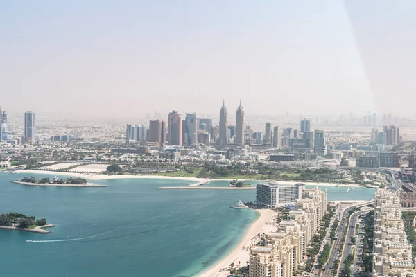 Luchtfoto Van Het Water Buurt Van Skyline Van Dubai — Stockfoto