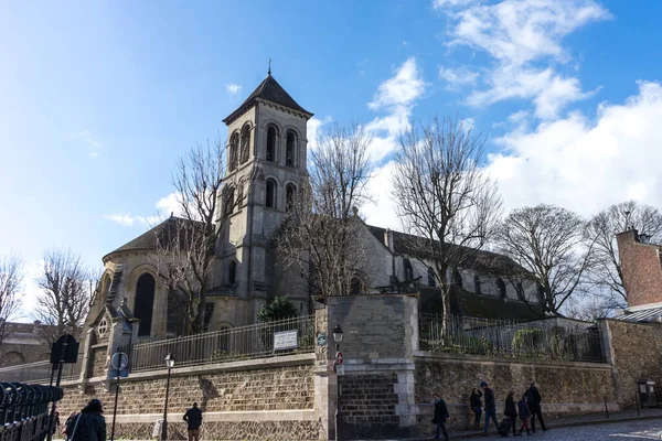 Vacker Utsikt Över Kyrka Saint Peter Montmartre Paris Frankrike Mot — Stockfoto