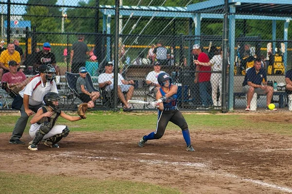 Softball Meccs Masonben Egyesült Államok — Stock Fotó