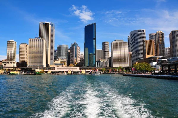 Sydney Harbor Panorama Odplouvajícího Trajektu Austrálie — Stock fotografie