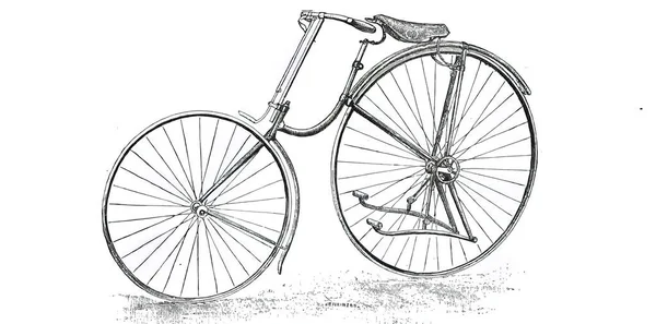19世纪老式自行车的图例 — 图库照片