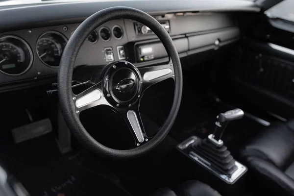 High Angle Shot Interior Retro Car — Stock Photo, Image