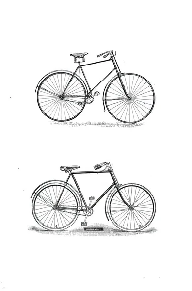 Ilustração Vertical Uma Bicicleta Vintage Século Xix — Fotografia de Stock