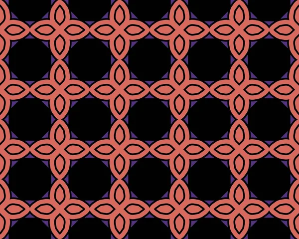 AN Illustration of a seamless pattern of pink crosses on a black background