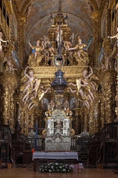 Santiago Compostela Katedrális Belsejének Függőleges Képe — Stock Fotó
