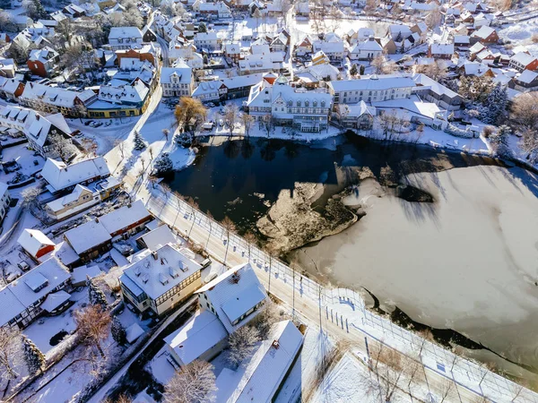 Ilsenburg Kışın Harz Saksonya Anhalt Almanya Güneşli Bir Günde Çekilmiş — Stok fotoğraf