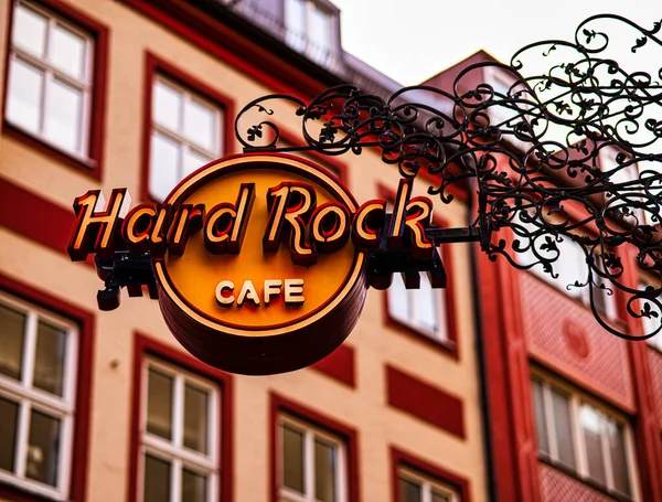 Advertisement Hard Rock Cafe Munich Other Building Backgroun — Stock Photo, Image
