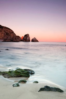 Portekiz 'de güzel bir plaj fotoğrafı.