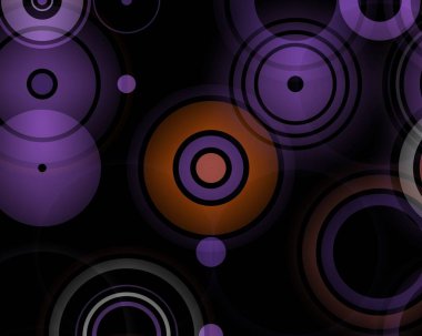 Koyu arkaplandaki renkli halkaların bir çizimi