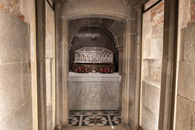 Santiago de Compostela katedralinin güzel bir görüntüsü, İspanya.