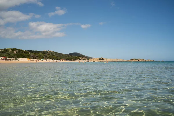 View Seascape Surrounded Greenery Hills Chia Beach Sardinia — Stock Photo, Image