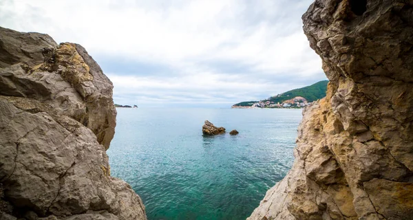 Vacker Havsutsikt Över Stranden Montenegro — Stockfoto