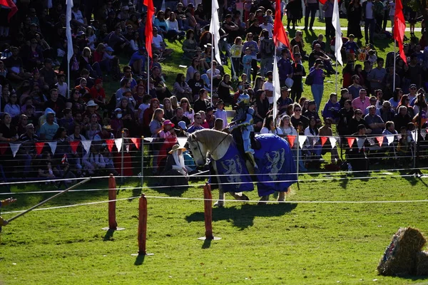 Homem Fazendo Jousting Blacktown Medieval Fayre Austrália — Fotografia de Stock