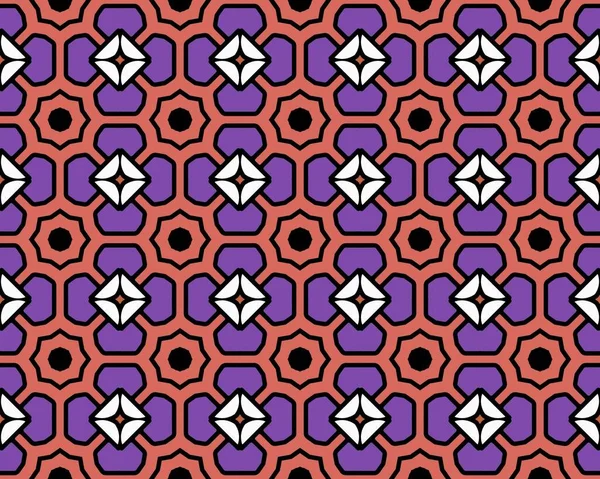 Een Abstracte Illustratie Met Een Naadloos Geometrisch Bloementegelpatroon — Stockfoto