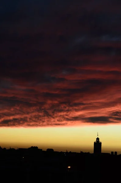Вид Повітря Прекрасний Захід Сонця — стокове фото