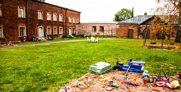 Parque Infantil Triste Vazio Helsínquia Finlândia — Fotografia de Stock