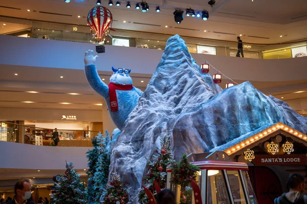 Beautiful Christmas Decorations Shopping Mall Pacific Center Hong Kong — Stock Photo, Image