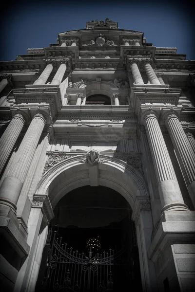 Plano Vertical Escala Grises Basílica Catedral Los Santos Pedro Pablo — Foto de Stock