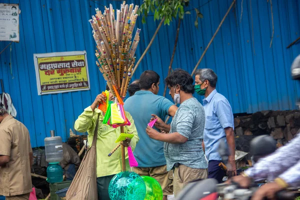 Ein Outdoor Markt Auf Dem Verbraucher Obst Und Gemüse Indien — Stockfoto