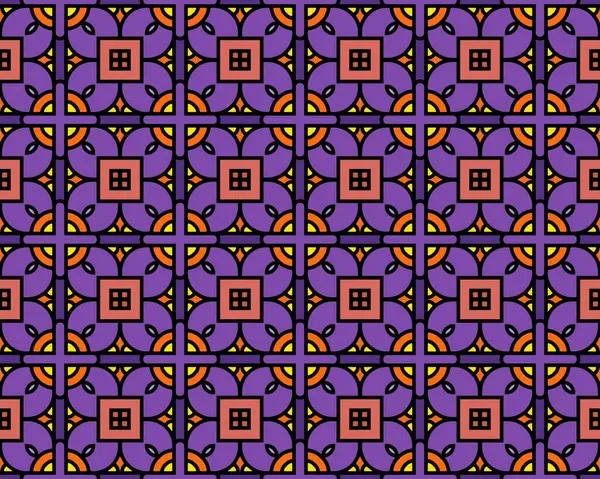 Una Ilustración Púrpura Abstracta Con Patrón Baldosas Geométricas Sin Costuras —  Fotos de Stock