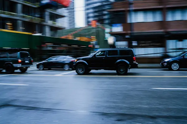 Yağmurlu Bir Günde Vancouver Arabaların Yakın Çekimi — Stok fotoğraf
