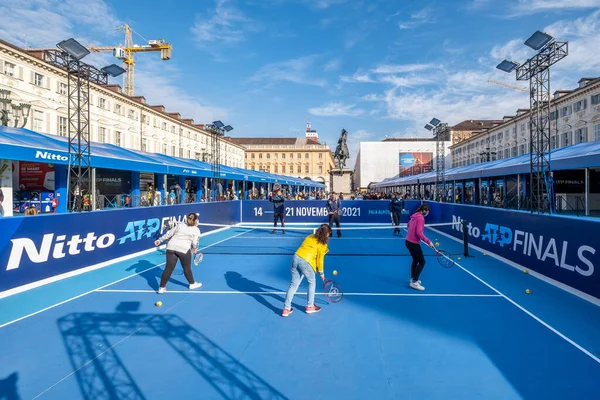 Les Joueurs Jouant Tennis Lors Finale Atp Nitto Italie — Photo