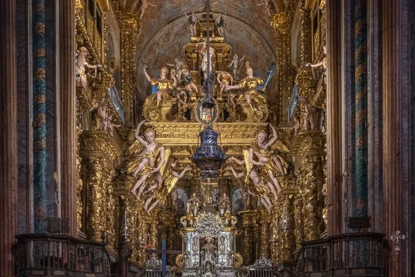 Hermoso Plano Del Interior Catedral Santiago Compostela — Foto de Stock