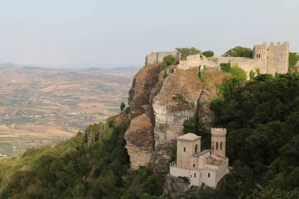 Uma Bela Vista Castelo Erice Sicília — Fotografia de Stock