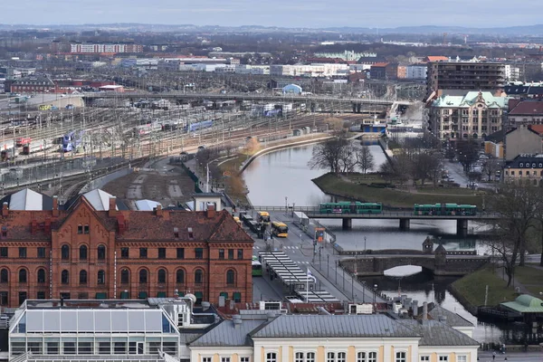 Uitzicht Stad Vanaf Dag Hammarskjolds Torg Malmoe — Stockfoto