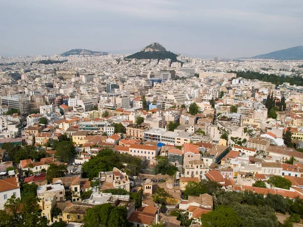 Une Vue Aérienne Colline Akropolis Ville Athènes Grèce — Photo