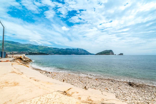 Nádherný Přímořský Mys Jaderského Moře Skalnaté Pláže Černé Hoře Slunečného — Stock fotografie