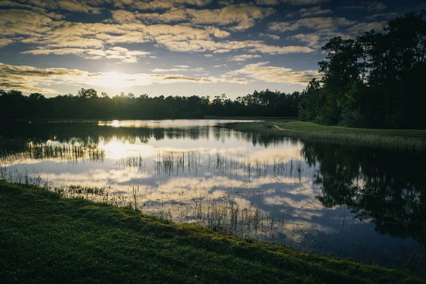 Hermoso Amanecer Verano Sobre Lago Florida — Foto de Stock