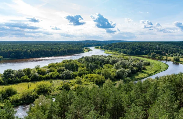 Une Vue Imprenable Sur Rivière Don Russie Avec Tous Les — Photo