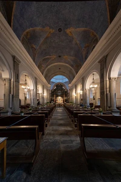 Santuário Oropa Nave Principal Cidade Oropa Piemonte Itália — Fotografia de Stock