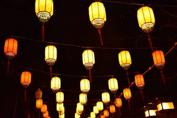 Parco Delle Lanterne Nella Città Chengdu Cina Notte — Foto Stock