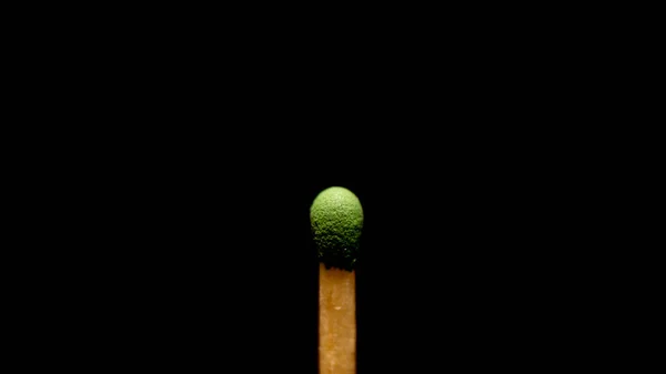 Match Stick Sobre Fondo Negro Fuego Sin Encender Estudio Arranque — Foto de Stock