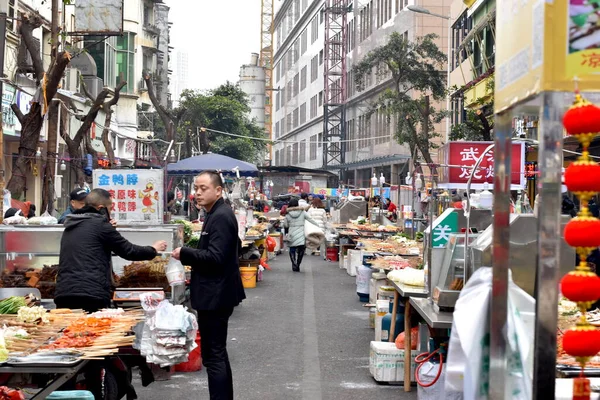 Çin Cang Şehrinde Canlı Bir Sokak Fotoğrafçılığı — Stok fotoğraf