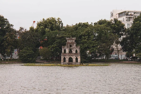 Torre Tartaruga Lago Hoan Kiem Hanói Vietnã — Fotografia de Stock