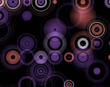 Koyu arkaplandaki renkli halkaların bir çizimi
