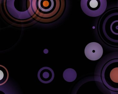 Koyu arkaplandaki renkli halkaların bir çizimi