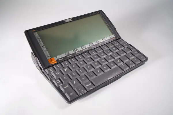 Closeup Psion Pda Palmtop White Background London — Stock Photo, Image