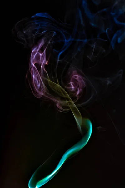 Abstract Colorful Smoke Illustration Isolated Black Background — Stock fotografie