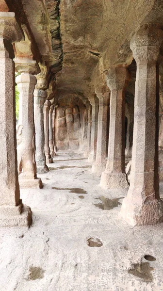 Primo Piano Della Grotta Pancha Pandava Della Penitenza Arjuna Mahabalipuram — Foto Stock