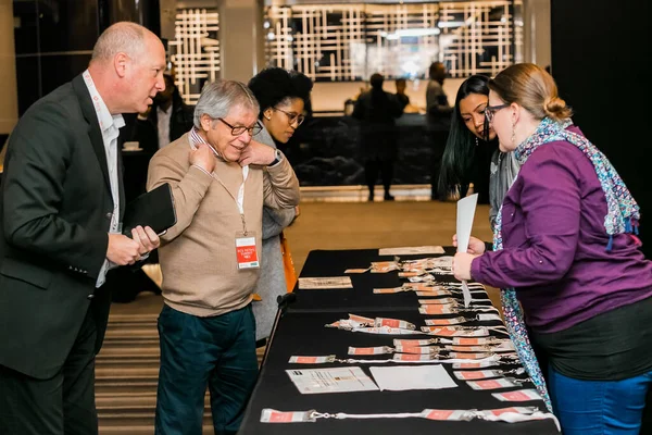 Johannesburg South Africa June 2018 Delegates Registering Retail Industry Conference — Stock Photo, Image