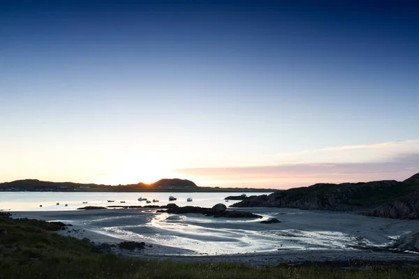 Uma Bela Vista Escócia Ilha Costa Mull Lago Pôr Sol — Fotografia de Stock