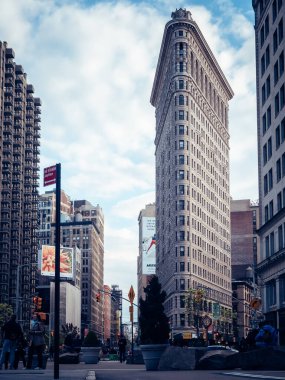 New York 'taki Flatiron binasının dikey görüntüsü.