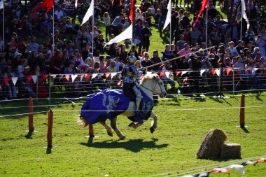 Blacktown Ortaçağ Fayre 'de halk arasında at üstünde bir düello.